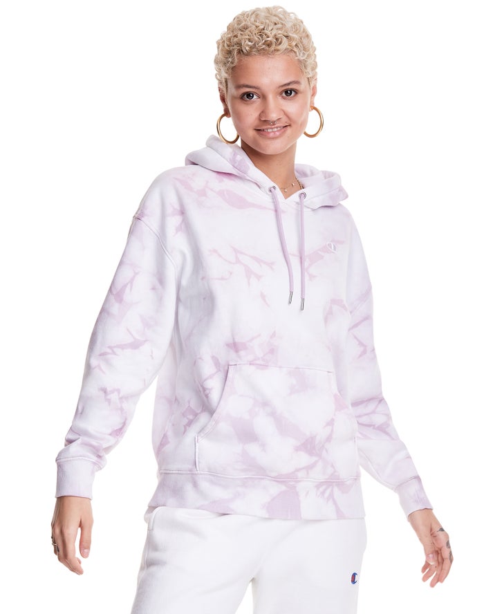 Champion Galaxy Dye Hoodie Dames - Wit/Roze - Belgie 6045TKODM